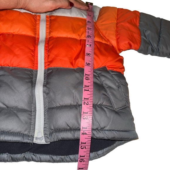 Old Navy Puffer Zipper Orange Gray Toddlers Jacket Size  18-24 M - Picture 12 of 16